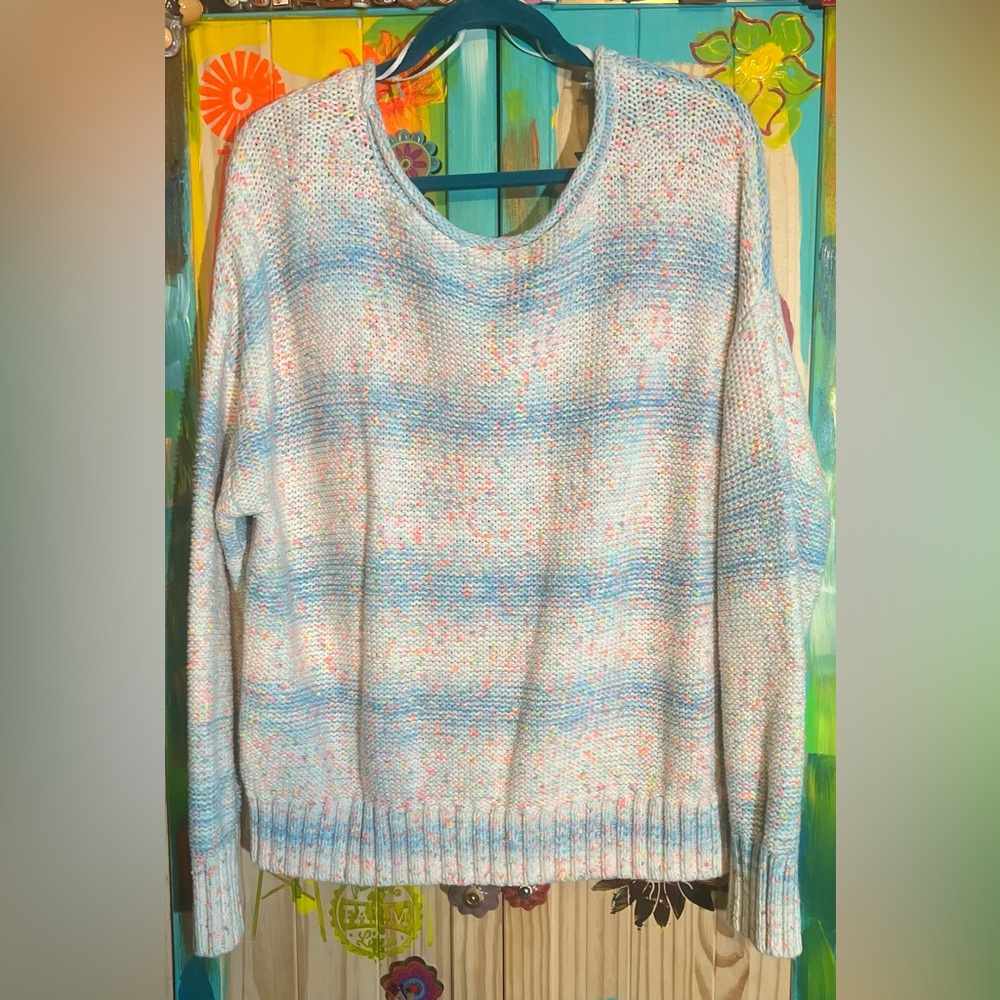 Anthropologie Multicolor Palm Tree Sweater - Picture 2 of 6
